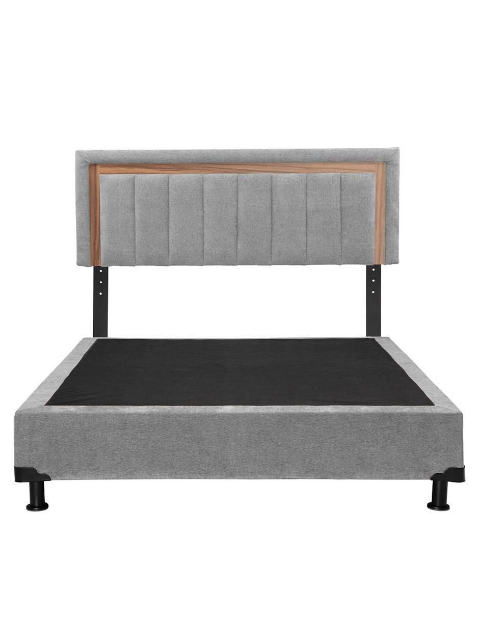 "cama" ventur box trinity "de" madera y tela ind