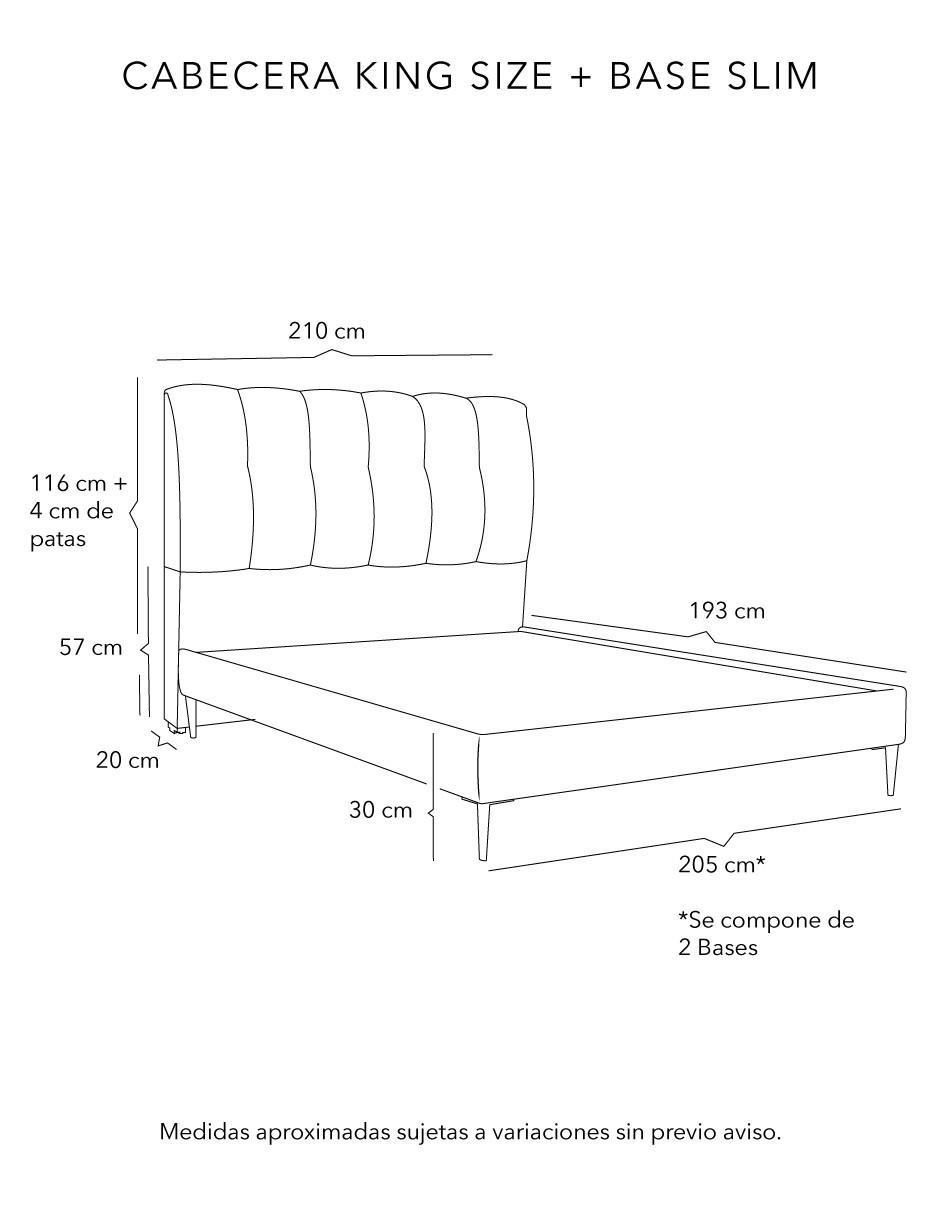 Cama Nube Base Slim de madera y tela 2