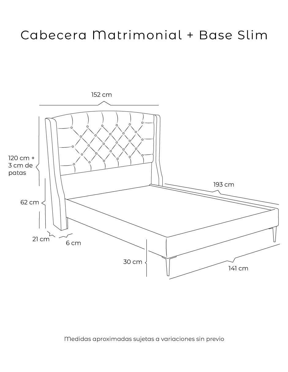 Cama Sitka Base Slim de madera y tela 4