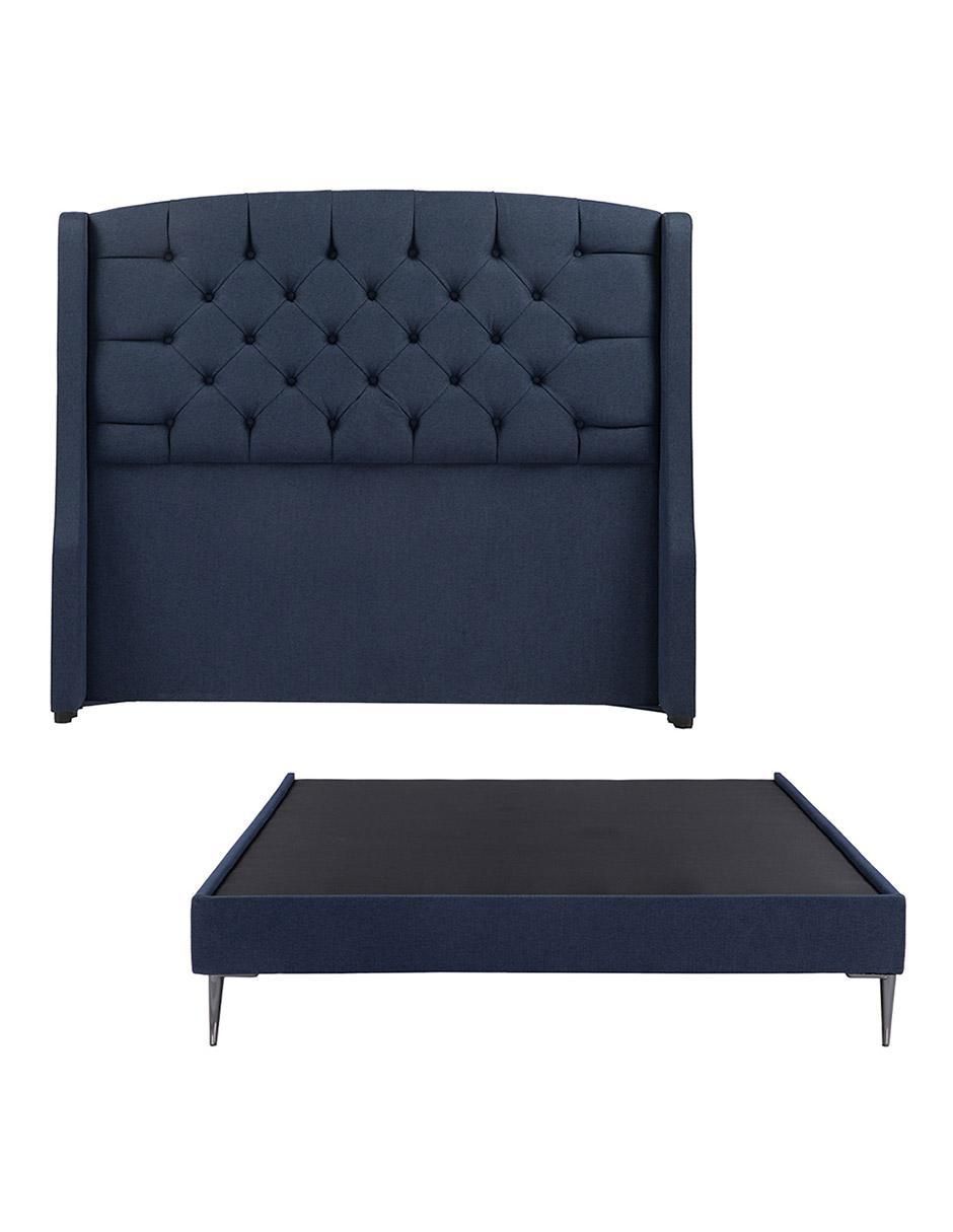 Cama Sitka Base Slim de madera y tela