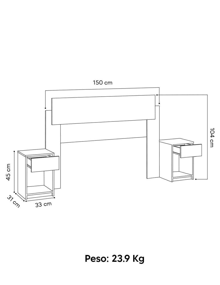 Cabecera armable Vera de MDF 2