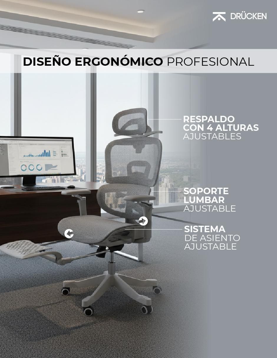 Silla de escritorio premium drucken "de" nylon