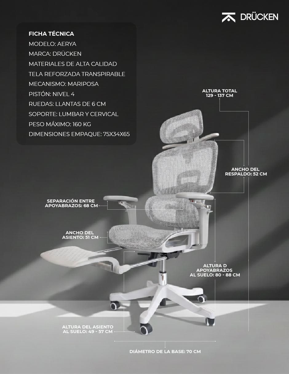Silla de escritorio premium drucken "de" nylon