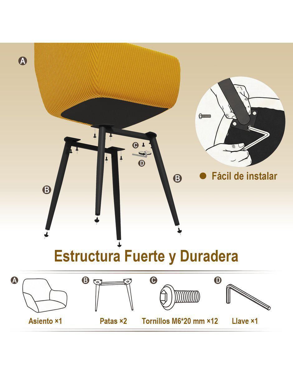 Juego de sillas 2 "piezas" gomyhome "de" microfibra y piel