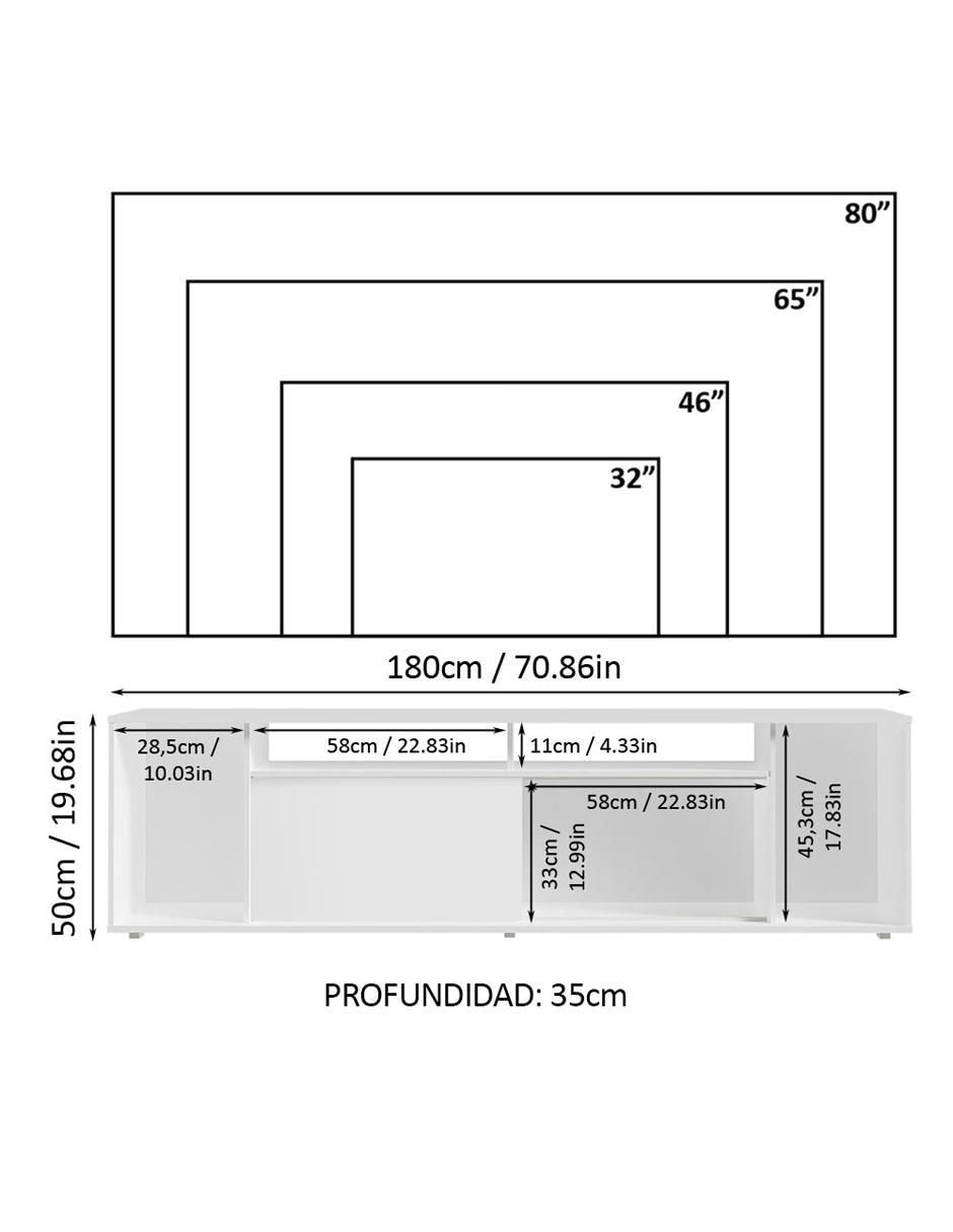 Mueble de tv armable de MDP 10