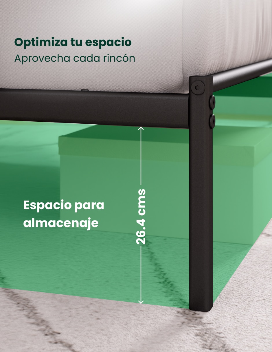 Base para cama armable Florence de acero inoxidable 3