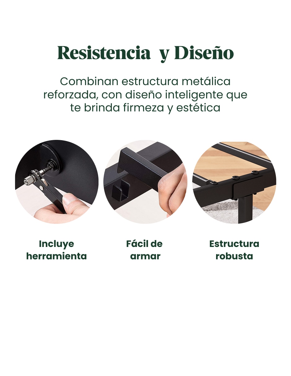 Base para cama armable Shen de acero inoxidable 2