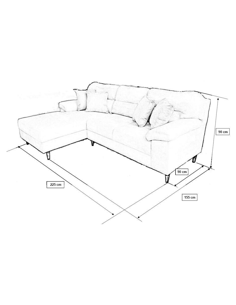 Sala modular izquierda Roma de tela 8