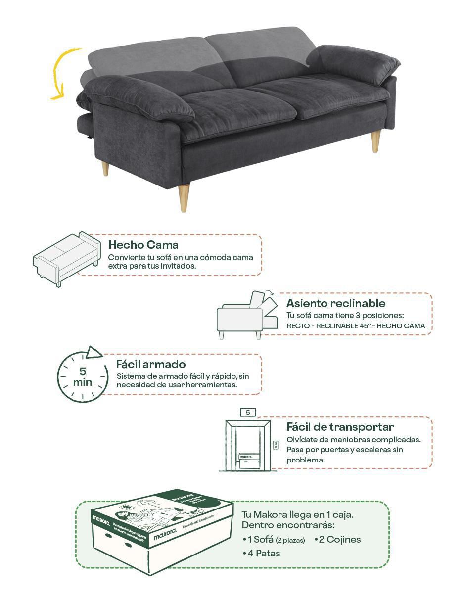 "futón/sofá cama" sí milo  makora "de" memory foam
