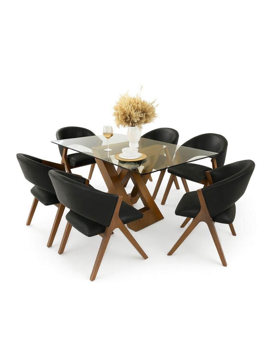 Comedor Brisa para 6 personas de cristal templado
