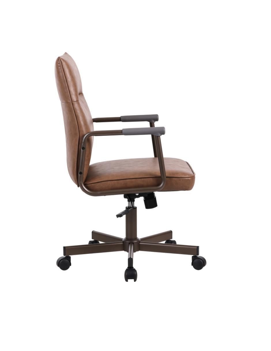 Silla de escritorio Vintage asiento y respaldo tapizado de tela 3
