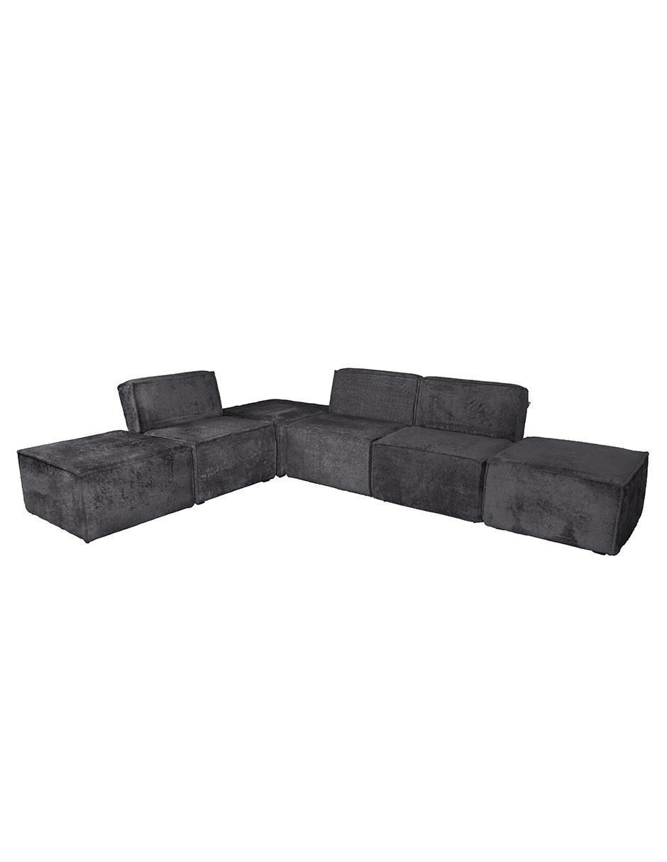 Sofá cama Fernanda con taburete de tela 6
