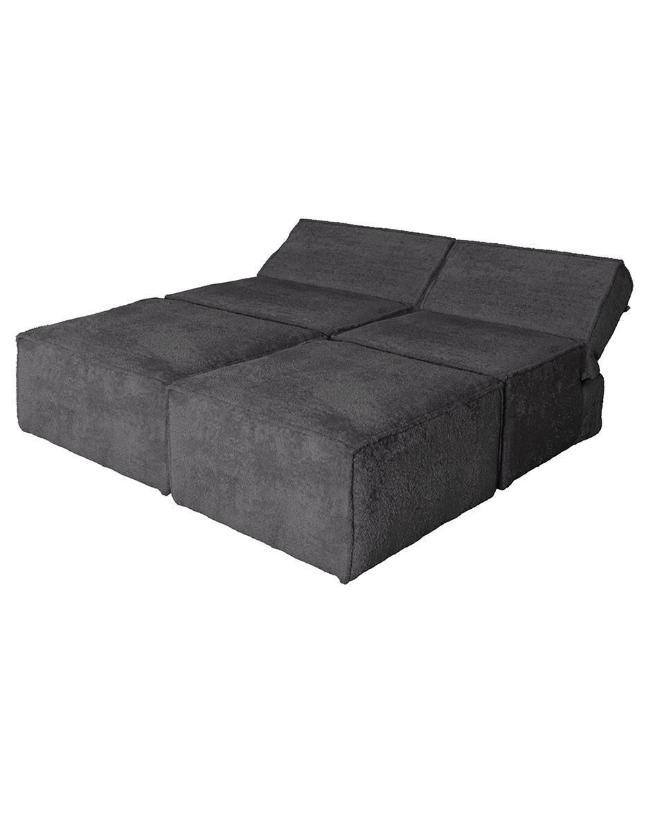 Sofá cama Fernanda con taburete de tela 9