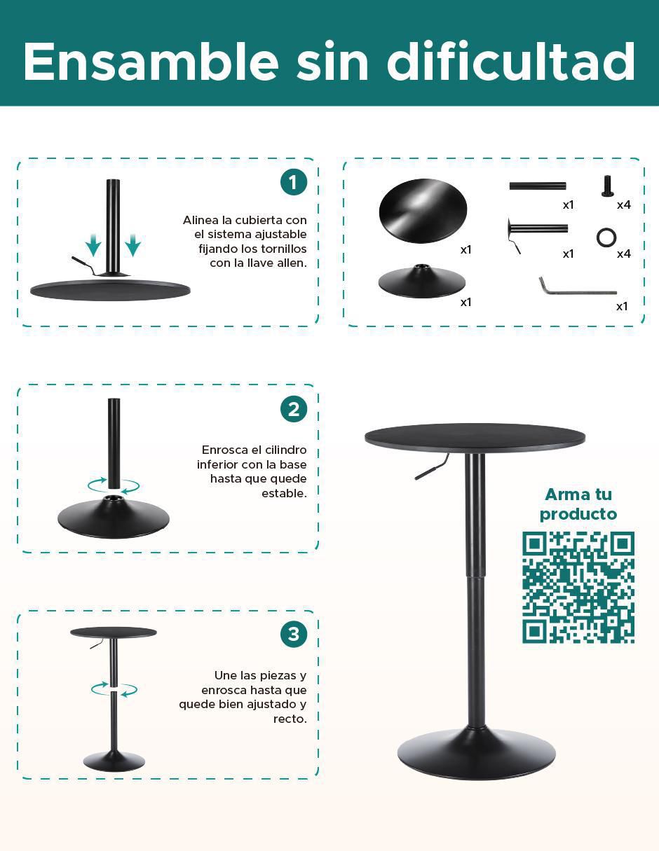 Mesa bar extensible armable de MDF 9