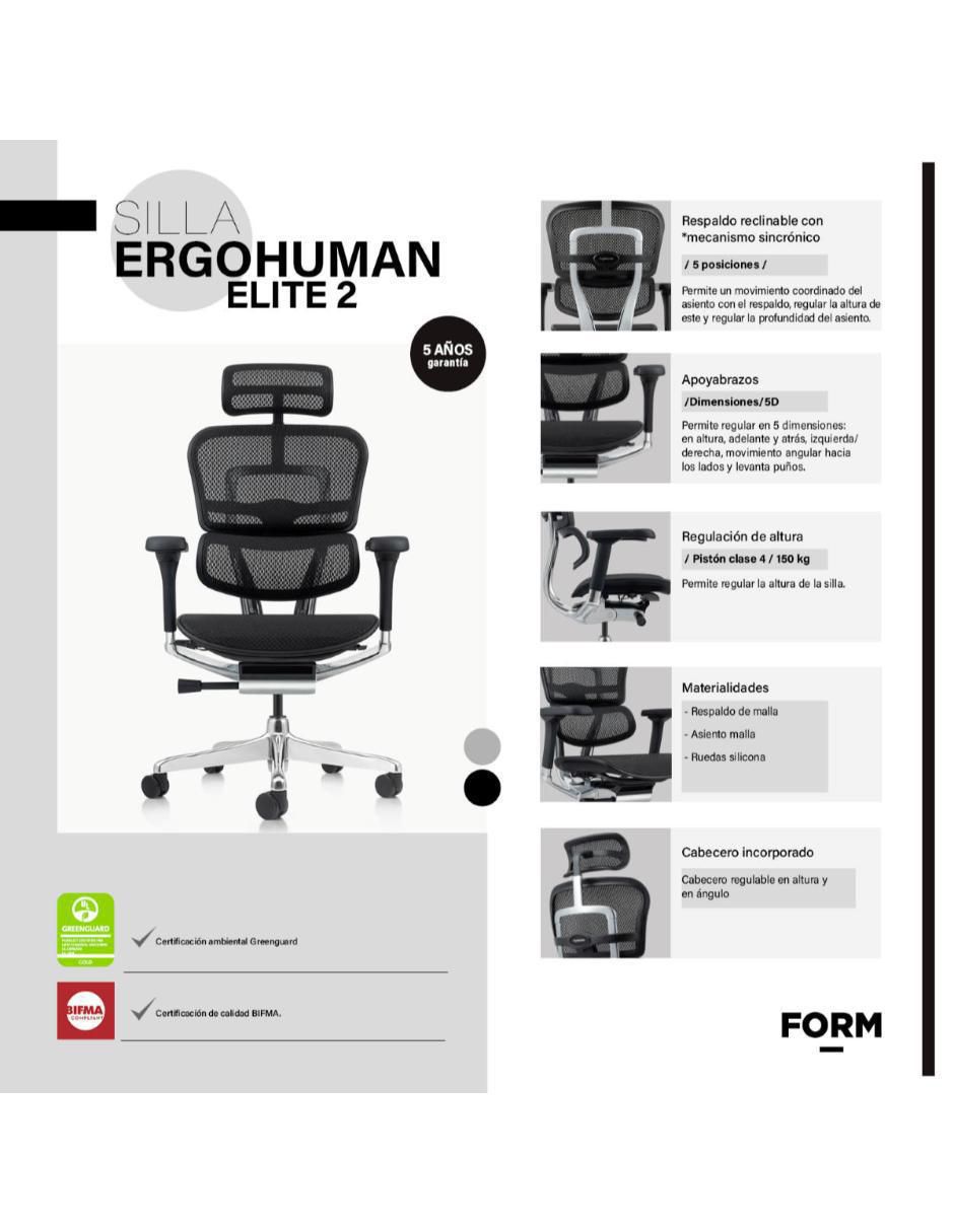 Silla de escritorio Ergohuman de tela 6