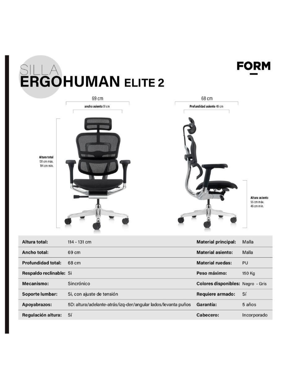 Silla de escritorio Ergohuman de tela 7