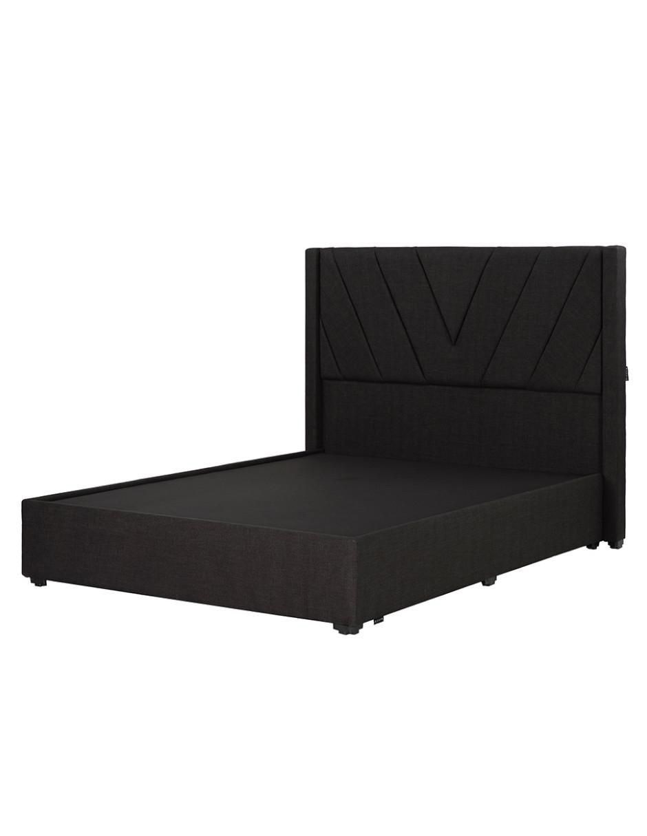 "cama" aurora base  dicasa "de" madera y tela mat